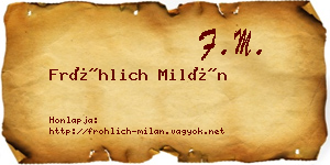 Fröhlich Milán névjegykártya